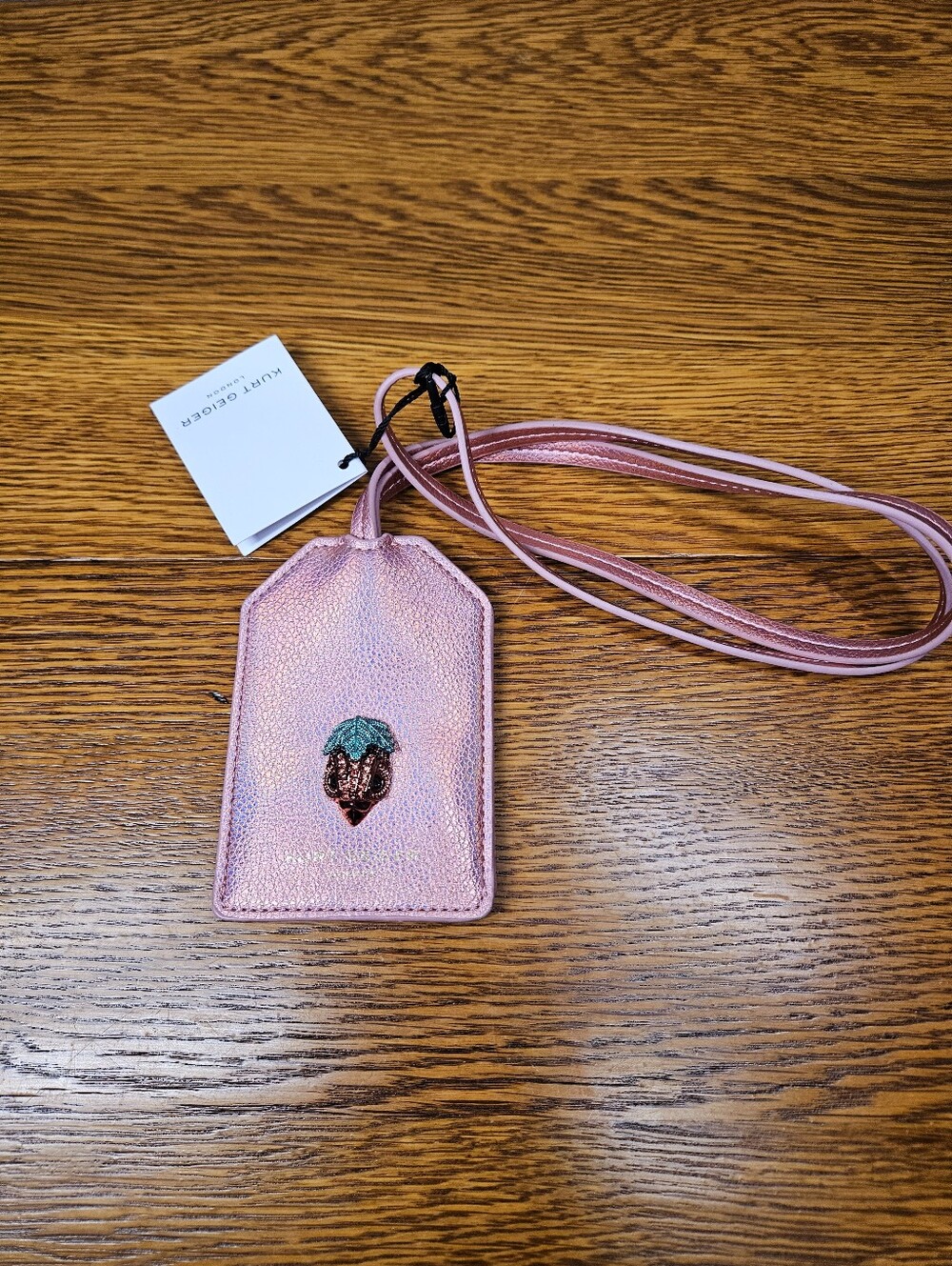 Kurt Geiger Southbank Metallic Strawberry Tag Lanyard
